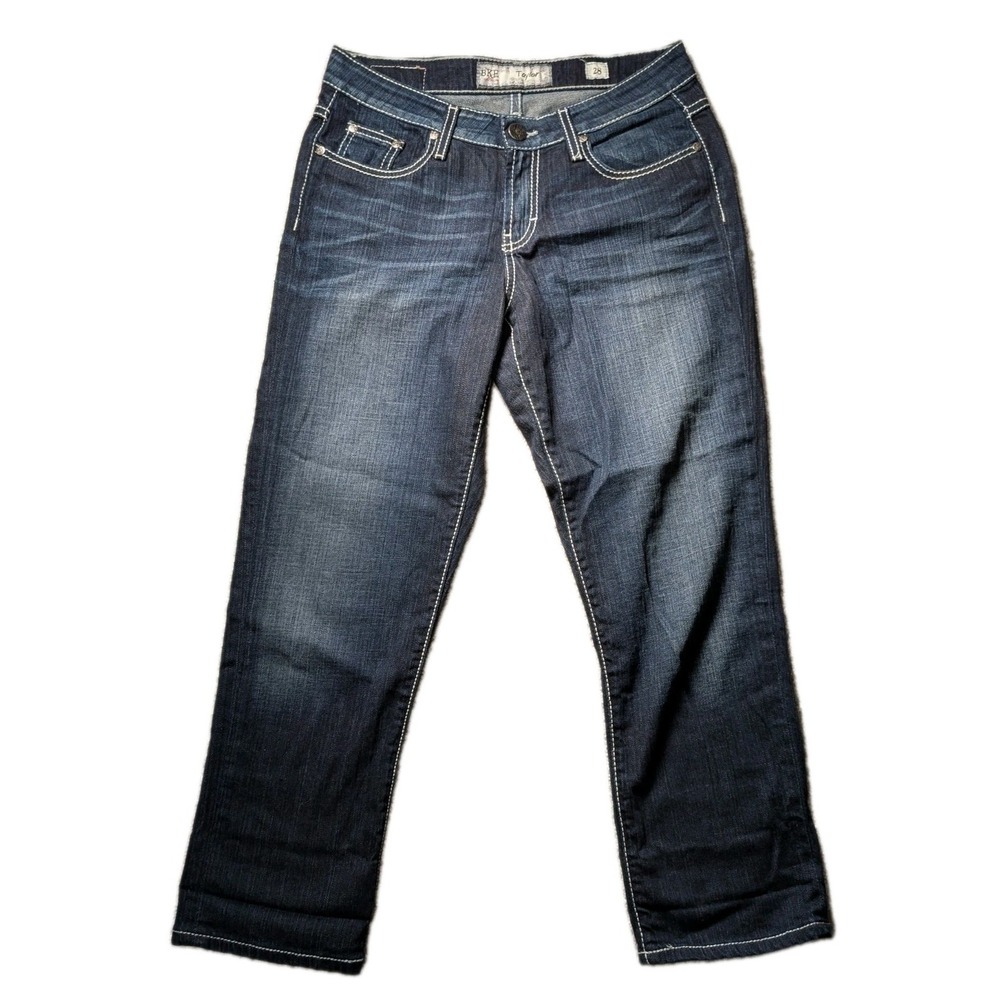 BKE Buckle Taylor Blue‎ Jeans Women's 28 Straight Denim Pants Thick Stitch